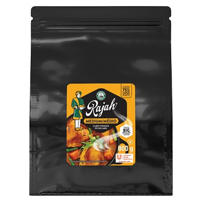Robertsons Medium Rajah Curry Powder (Pouch) 800 g - Rajah Medium’s blend of herbs and spices delivers the flavour, aroma and colour my guests love.